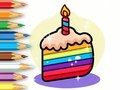 Гульня Кніжка-размалёўка: торт да дня нараджэння  онлайн