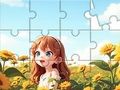 Гульня Пазл: Дзяўчынка-сланечнік  онлайн