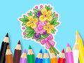 Гульня Кніжка-размалёўка: Букет кахання  онлайн