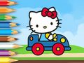 Гульня Кніжка-размалёўка: Hello Kitty Driving Car  онлайн
