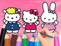 Гульня Кніжка-размалёўка: Hello Kitty з сябрамі  онлайн