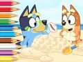 Гульня Кніжка-размалёўка: Bluey On The Beach  онлайн