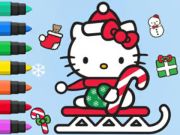 Гульня Кніжка-размалёўка: Hello Kitty Christmas  онлайн