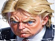 Гульня Смешныя войны твару Трамп супраць Кім  онлайн