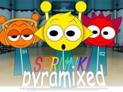 Гульня Sprunki Pyramixed: Game Squid  онлайн