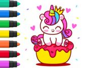 Гульня Кніга размалёўкі: Unicorn Cupcake  онлайн