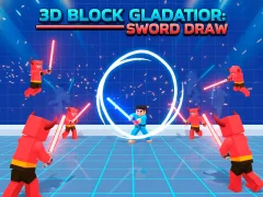 Гульня 3D Block Gladiator: Sword Draw онлайн