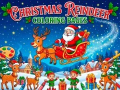 Гульня Christmas Reindeer Coloring Pages онлайн