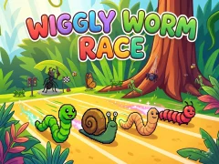 Гульня Wiggly Worm Race онлайн