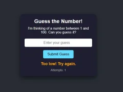 Гульня Number Guessing онлайн