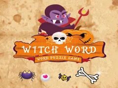 Гульня Witch Word Halloween Puzzel Game онлайн
