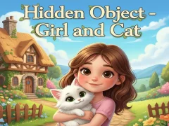 Гульня Hidden Object - Girl and Cat онлайн