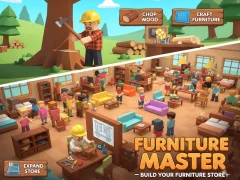 Гульня Furniture Master – Build Your Furniture Stor онлайн