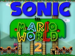 Гульня Sonic in Mario World 2 онлайн