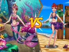 Гульня Mermaid vs Princess Outfit онлайн