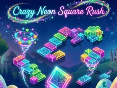 Гульня Crazy Neon Square Rush онлайн