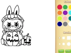Гульня Halloween Labubu Coloring & Drawing Game онлайн