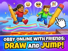 Гульня Obby online with friends: Draw and Jump! онлайн