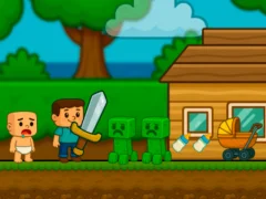 Гульня Baby Noob Help! Steve онлайн