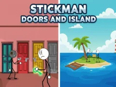 Гульня Stickman Doors and Island онлайн