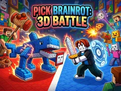 Гульня Pick Brainrot: 3D Battle онлайн