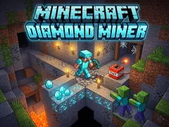 Гульня Minecraft Diamond Miner онлайн