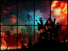 Гульня Sliding Halloween Party онлайн
