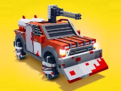 Гульня Zombie Derby Blocky Roads онлайн
