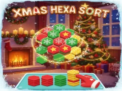 Гульня Xmas Hexa Sort онлайн
