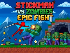 Гульня Stickman vs Zombies: Epic Fight онлайн