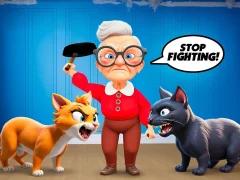 Гульня Cat and Granny онлайн