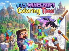 Гульня BTS Minecraft Coloring Time онлайн