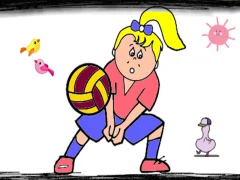 Гульня Volleyball Fun Coloring онлайн