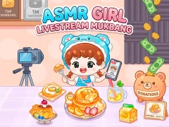 Гульня ASMR Girl: Livestream Mukbang онлайн