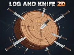 Гульня Log And Knife 2D онлайн