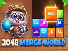 Гульня 2048 Merge World онлайн