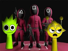 Гульня Squid Game Sprunki FNF Battle онлайн