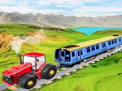 Гульня Chained tractor towing train онлайн