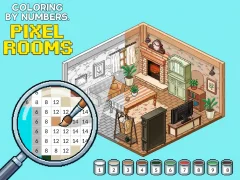 Гульня Coloring by Numbers Pixel Rooms онлайн