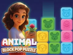 Гульня Animal Block Pop Puzzle онлайн