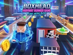 Гульня Boxhead Highway Runner Game онлайн