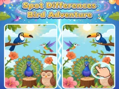 Гульня Spot Differences Bird Adventure онлайн