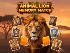 Гульня Animal Lion Memory Match онлайн