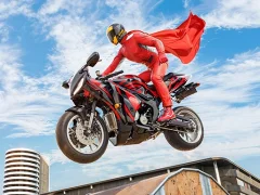 Гульня Real Motorbike Super Hero Stunt 3D онлайн