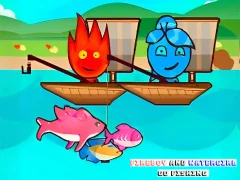 Гульня FireBoy And WaterGirl Go Fishing онлайн