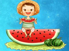 Гульня Watermelon and Drinks Puzzle онлайн