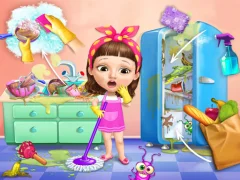 Гульня Sweet Baby Girl Cleanup Messy House онлайн
