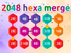 Гульня 2048 Hex Chain Merge онлайн