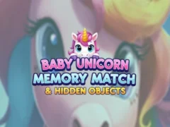 Гульня Baby Unicorn Memory Match & Hidden Objects онлайн