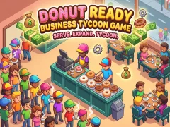 Гульня Donut Ready Business Tycoon Game онлайн